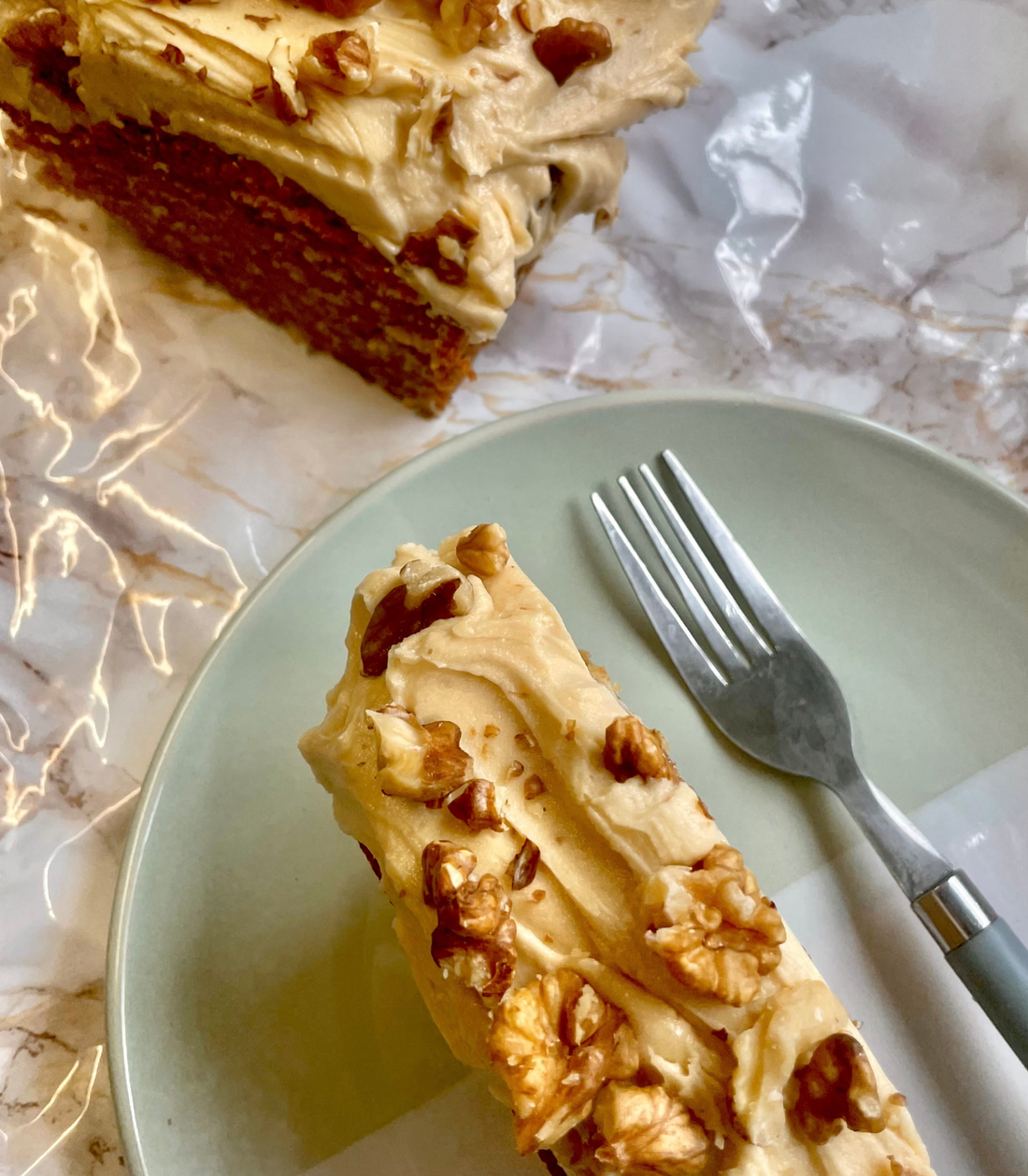 Coffee and walnut cake