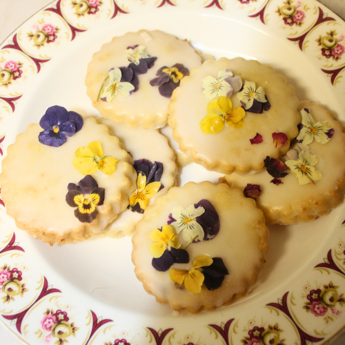 Pressed Flower Sugar Cookies